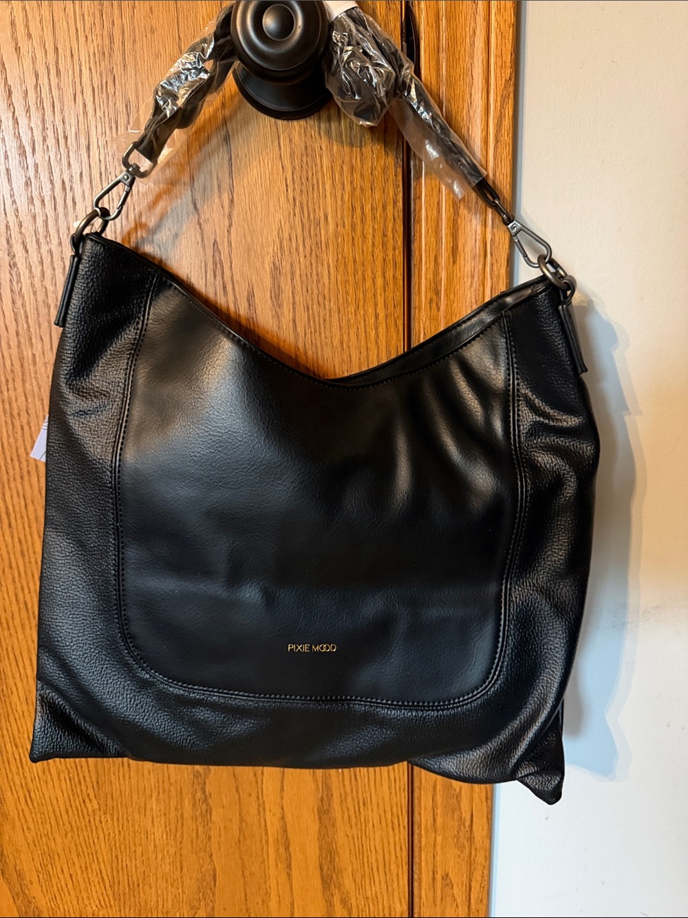 Pixie Mood Millie Black Leather Shoulder Hobo